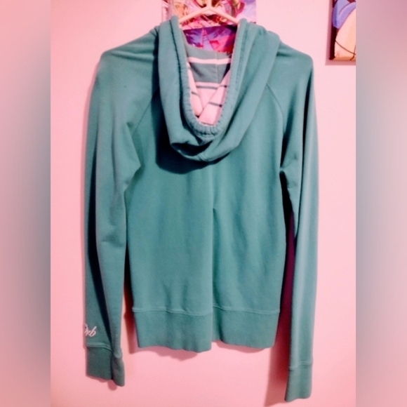 ORB Teal Zip Up Sweater Siza Large Body Fitting  Fitted - Picture 4 of 4